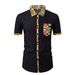 Sommer Herrenmode Lässiges 3D-Digitaldruck-Taschen-Umlegekragen-Kurzarmhemd mit Vier-Wege-Stretch für Herren_voghion.com