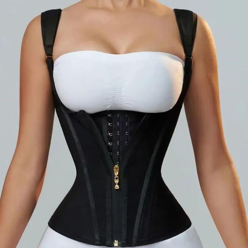 Women's Intimates Latex Waist Belt 15 Bone Correction Vest Style Abdomen Waist Belt Zipper Button Body Shaping Top Spot_voghion.com
