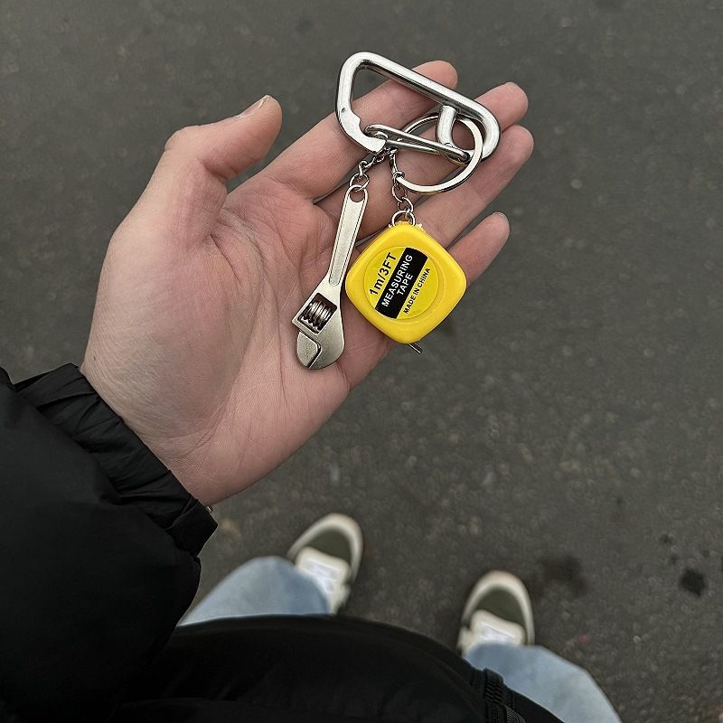 Minimalist Carabiner Keychain With Mini Tape Measure & Tools - Stylish Utility Accessory For Bags & Keys_voghion.com