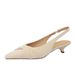 5212 Korean Style Pointed Toe Back Strap Single Shallow Mouth Wine Glass Bowknot Women's Thin Backless Fashion Low Heel_voghion.com