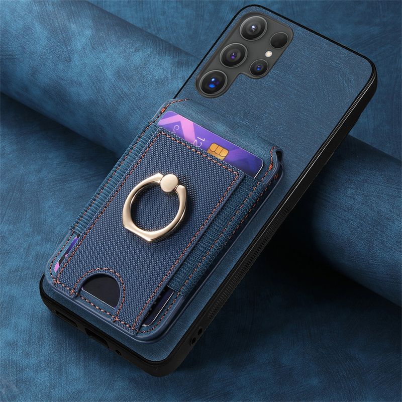 Avtagbart magnetiskt plånboksfodral med korthållare för Samsung S25 S24 S22 Ultra Plus S23 S21 FE A16 A06 A36 A56 A55 A35 läderfodral_voghion.com