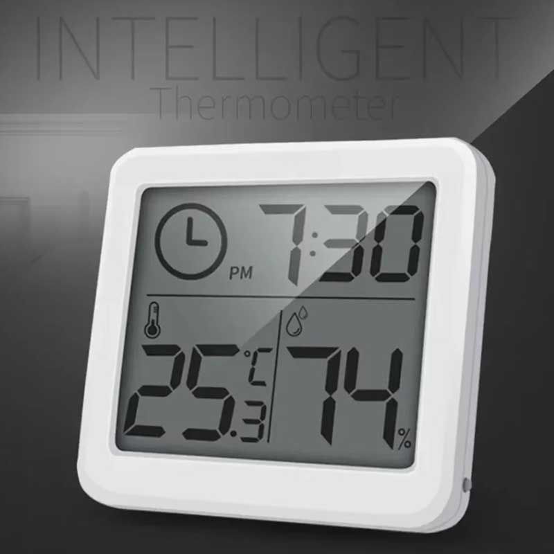 Digital Temperature Humidity Table Clock Automatic Monitoring Large LCD Screen Multifunction Electronic Desk Clock_voghion.com