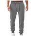 Herren-Fleece-Jogginghose – Lässige Polyester-Sweatpants mit schmal zulaufendem Beinabschluss, elastischem Bund und Taschen (Schwarz/Marineblau/Weiß/Khaki/Burgunderrot/Grau)_voghion.com