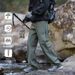 001 Outdoor Hiking Trekking Men Spring Autumn New Waterproof Cargo Elastic Waist Zipper Casual Long Pants_voghion.com