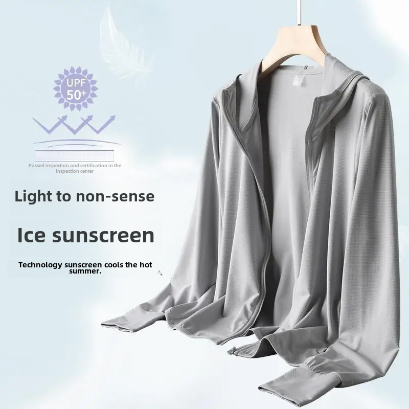 Upf50 Men's Sun Protection Jacket Anti-uv Fishing Gear Ice Silk Material Outdoor Sports Jacket Protection From Sun_voghion.com