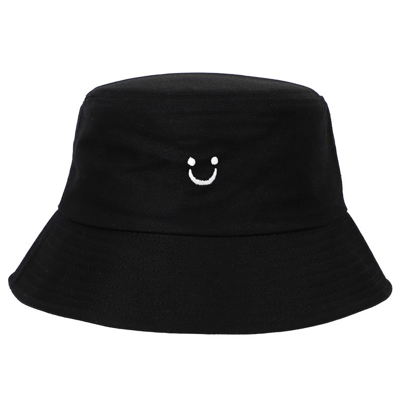 Ny smiley enkelsidig bucket hat för män och kvinnor street trend bassänghatt rese solskydd parhatt_voghion.com