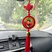 New Round Heart Shape Rotatable Mao Zedong Rearview Mirror Pendant Car Interior Chinese Knot Tassel Ornament_voghion.com