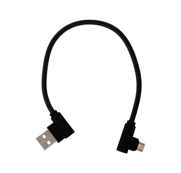 2A rechtwinkliges Micro-USB-Kabel, 90 Grad, gewebtes Kabel für Micro-USB-Mobiltelefone_voghion.com