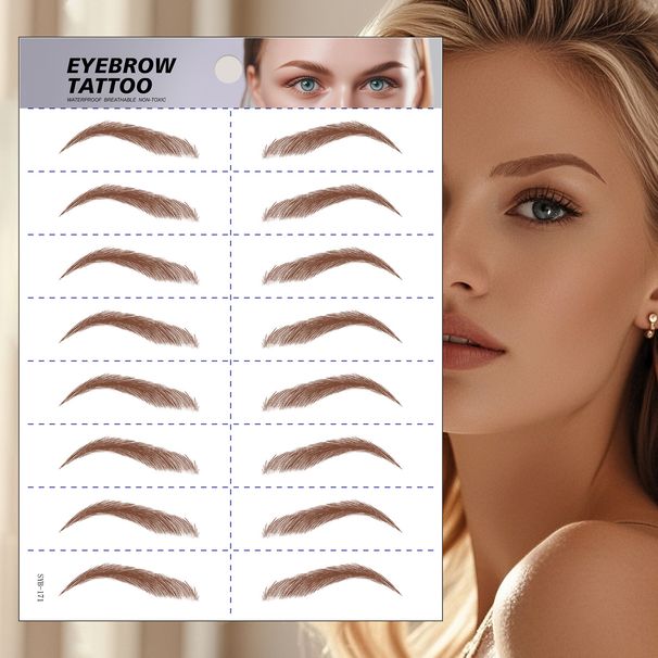 Autocollants de tatouage pour sourcils 6D - Pochoirs à sourcils semi-permanents et imperméables pour microblading et maquillage DIY_voghion.com