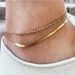 Accessories Simple 4-Piece Fashion Metal Chain Mix And Match Combination Anklet Set_voghion.com