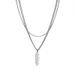 Double Layer Feather Necklace Men's Niche Titanium Steel Clavicle Chain Can Be Worn In Bathing No Fade 2024 Trendy New_voghion.com