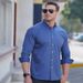 Abbigliamento da uomo taglie forti, camicia a maniche lunghe, camicia elasticizzata in denim casual e larga, taglia grande, ragazzo grasso_voghion.com