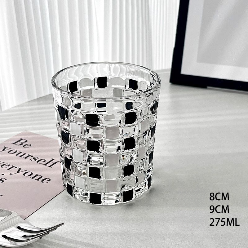 Schwarzer handbemalter High-End-Getränkebecher aus Glas für den Heimgebrauch, Whisky, Bier, hochwertiger Trinkbecher für Frauen_voghion.com