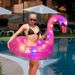 LED Swan & Flamingo Pool Floats - Inflatable Water Seat With Lights (Glow In Dark Non-Toxic PVC Max 300lbs Summer Party Decor Includes Repair Kit)_voghion.com