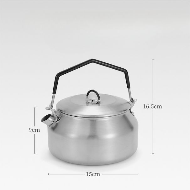 Outdoor 304 Stainless Steel Camping Tea Kettle 1L Coffee Pot With Spout Portable Large Capacity Water Boiler_voghion.com