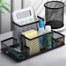 Four-Grid Metal Holder Large Capacity Thickened Desktop Organizer Multi-Functional Office Pen Box Classification Storage_voghion.com