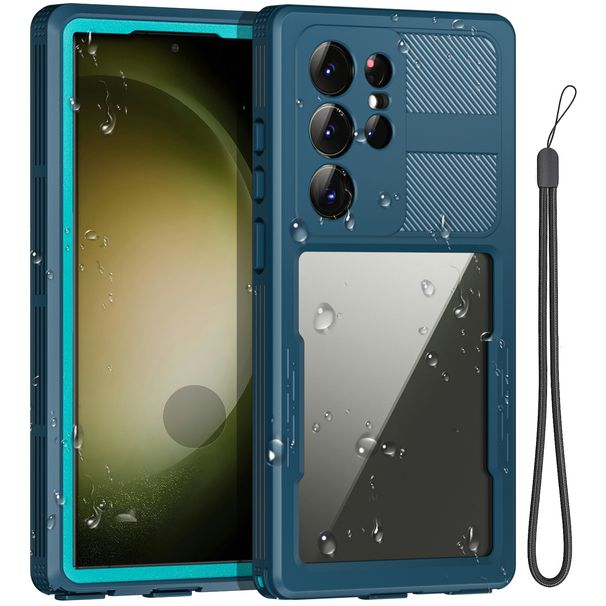 For Samsung Galaxy S23 Ultra Waterproof Case Shockproof Heavy Duty Hybird Full Cover Built-in Screen Protector (Green)_voghion.com