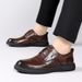 Internet Celebrity Loafers Men's Casual Business British Style Lace-up Small Leather Trendy Driving Shoes_voghion.com