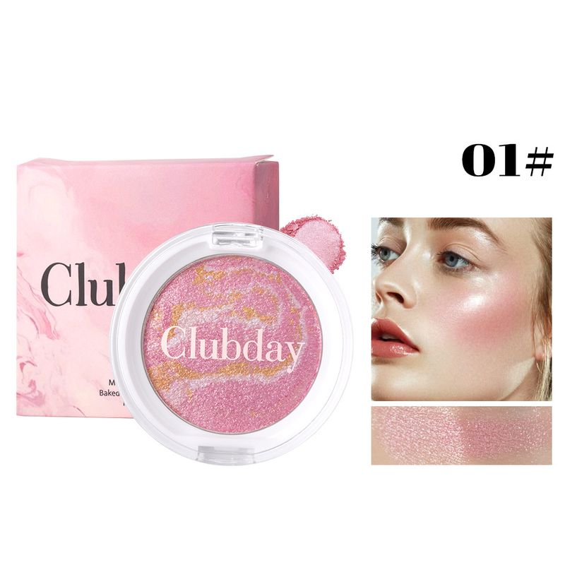 Natürlicher feiner Schimmer, Nude Pearl Blush, Schweinebauch, Marmor, Gesichts-Highlight, aufhellende Make-up-Palette_voghion.com