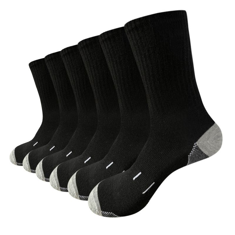 Arbeits- und Sport-Crew-Socken für Herren – Feuchtigkeitsableitende, scheuerfeste Polyestersocken (Schwarz/Weiß/Grau/Mix, Größe 40–46)​_voghion.com