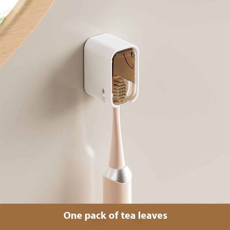 Household Covered Holder Bathroom No-Drill Wall-Mounted Dustproof Electric Rack Toothbrush Organizer_voghion.com