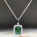 S Pure Silver Emerald Necklace Women's Princess Square Bag Full Diamond Collar Chain Zircon Pendant_voghion.com