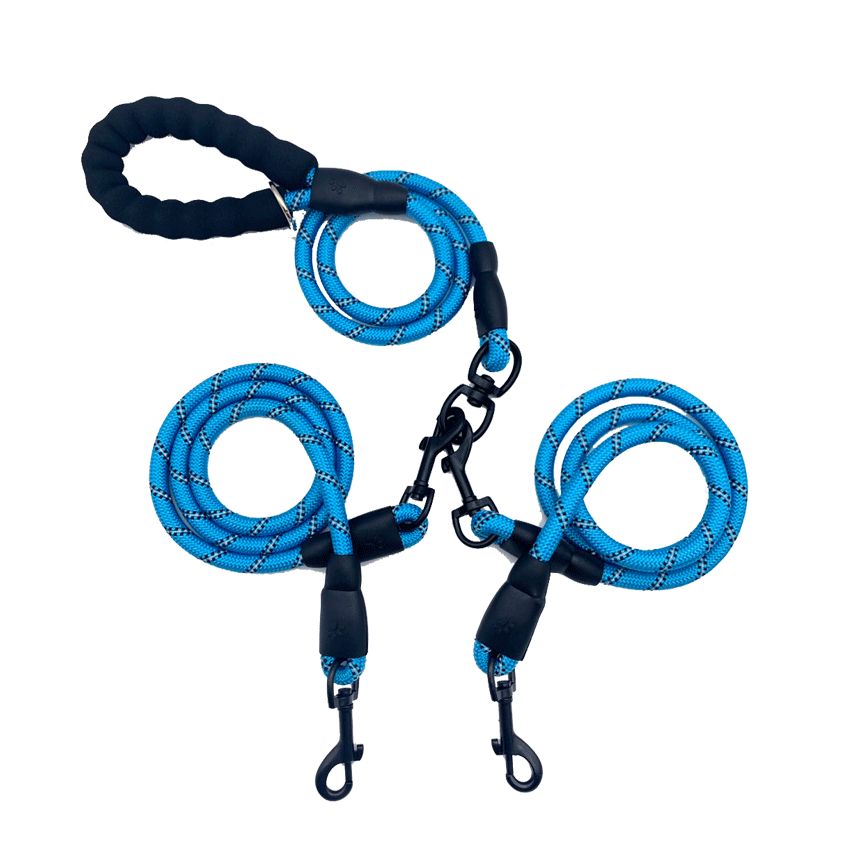 Guinzaglio riflettente per cani di taglia media e grande, da esterno, da uno a due, tre, quattro, cinque e sei, multi-cane_voghion.com