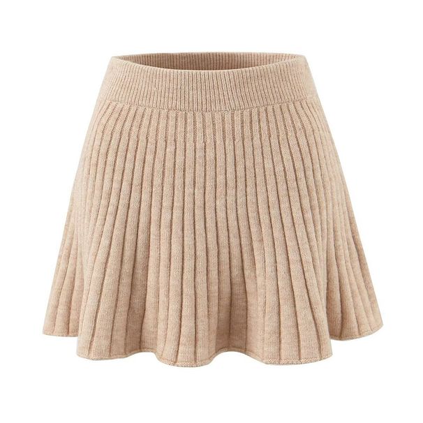 Autumn Knit Set - Slim Fit Single-Breasted Cable Cardigan + High-Waisted Pleated A-Line Skirt (S/M, 2 Color Combos)_voghion.com