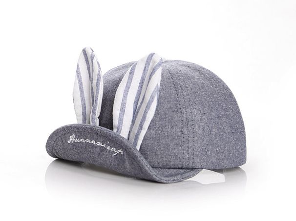Cappello a tesa morbida per bambini, primaverile e autunnale, con orecchie di coniglio, cappello da sole con orecchie lunghe, per neonati, personalizzato, a forma di cartone animato, con becco d'anatra_voghion.com