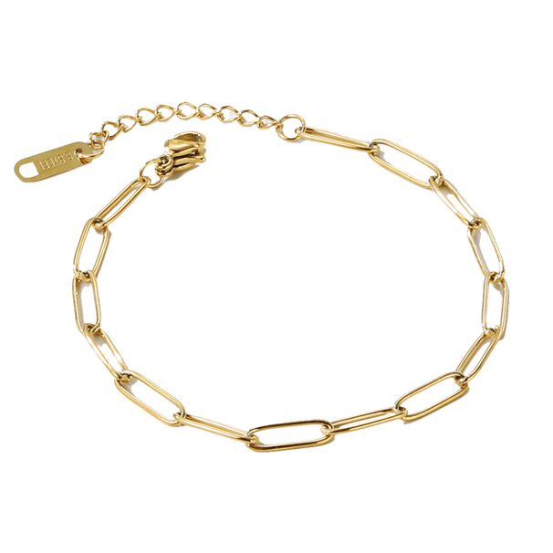 Set di gioielli semplice sottile multistrato impilabile K oro francese bracciale in acciaio inossidabile da donna_voghion.com