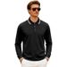 Men's Breathable Jacquard Polo Shirt - Loose Fit Long Sleeve Casual Top For Golf & Everyday Wear_voghion.com