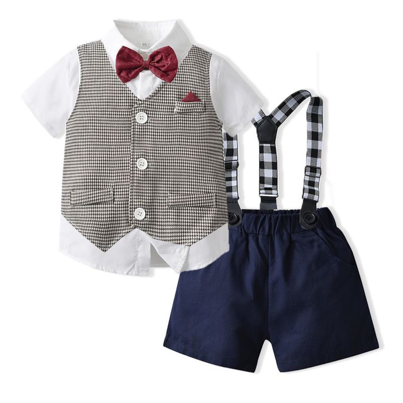 Vestido de un año para niños, traje pequeño de Estilo primaveral para bebé, chaleco, traje de tres piezas, traje para banquete de boda y cumpleaños para bebé_voghion.com