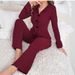 New Autumn Winter Turn-down Collar Sleeve Long Pants Women's Pajama Set Loungewear_voghion.com