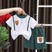 Boys' 2024 New Western Style Standing Neck Bear Pocket Set Cool and Handsome Summer Children's Trendy Clothing_voghion.com