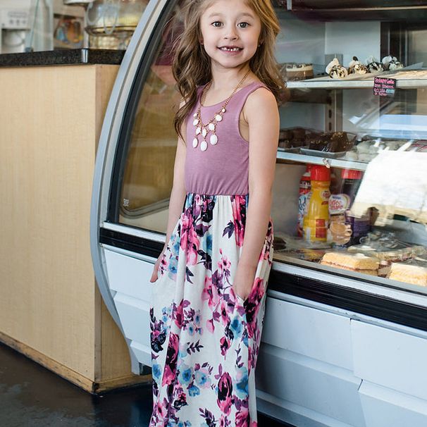 Utrikeshandel Europa och Amerika Sommar Mor och Dotter Föräldra Barn Kläder Väst Klänning Klänning XX0129_voghion.com