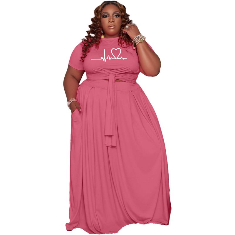 Vêtements pour femmes automne et hiver, grande taille, jupe décontractée, ensemble deux pièces_voghion.com