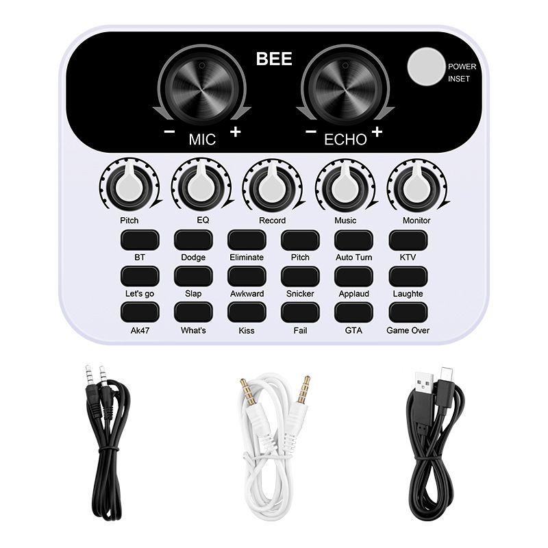 Live Sound Card V8 English Mini Audio Interface Podcast Mixer Suitable For PC Computer Phone Broadcast Recording Effects New_voghion.com