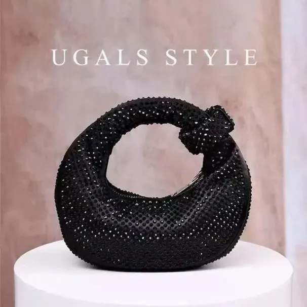 Crystal Shiny Dias Evening Wedding Party Clutch Purse Satin Hobo Fashion Women's Handbag Female Shoulder Bag Street_voghion.com