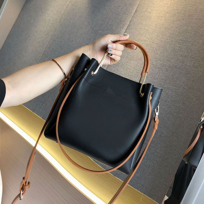 Borsa a secchiello coreana premium - spaziosa borsa a tracolla per donna, elegante borsa a mano e versatile pochette a tracolla_voghion.com