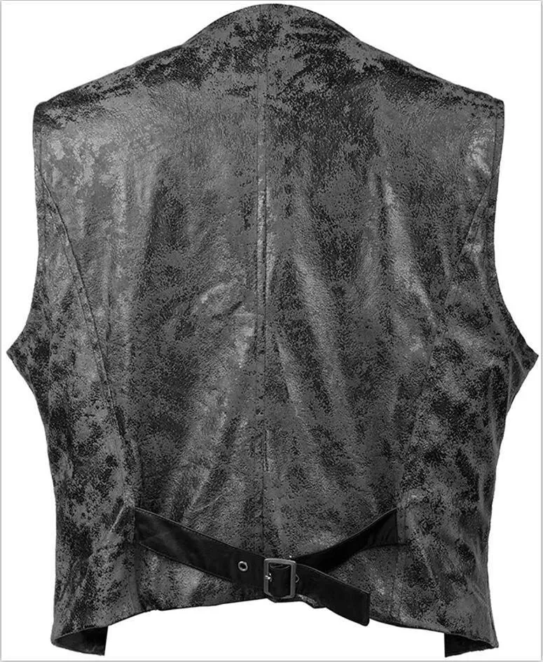 Men's fashion suede single-breasted vest trend leather vest_voghion.com
