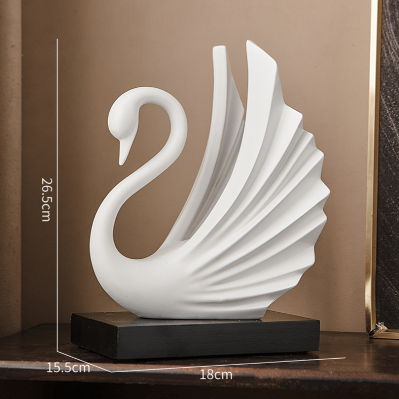 High Grade Modern White Swan Desktop Ornaments Office Living Room Bedroom Decorations Couple Wedding Housewarming Gift_voghion.com