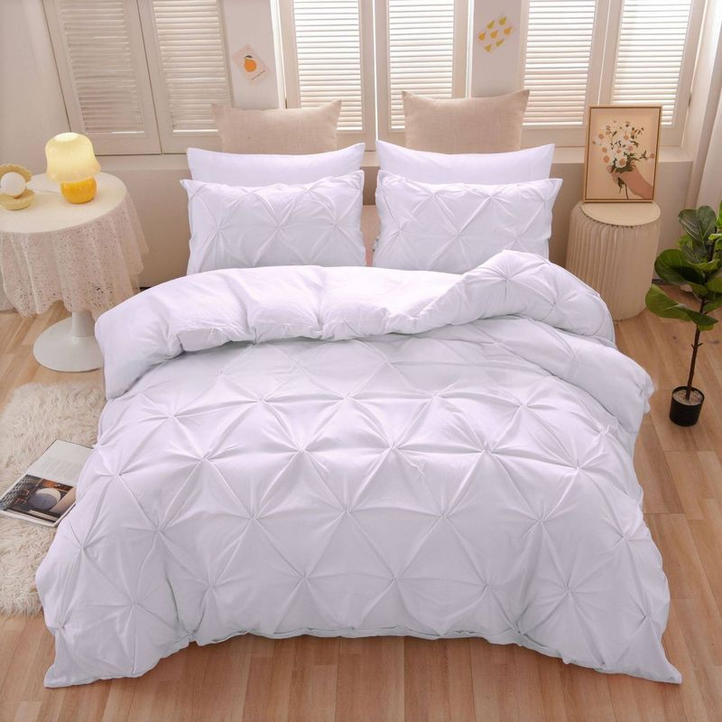 Handmade Tufted Solid Color Duvet Cover Set - 3-Piece Luxury Bedding Set (Includes Duvet Cover & 2 Pillowcases, Soft & Textured, Queen/King Size)_voghion.com