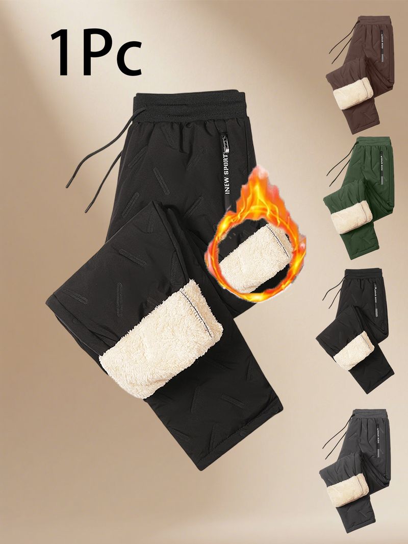 1 Pair Of Upgraded Thickened Sports Jogging Pants For Men, Thick And Warm Straight-cut Pants For Men's Autumn And Winter!_voghion.com