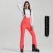 New Women's Ski With Straps, Double Board Elastic Slim Fit, Windproof, Waterproof, Outdoor Black Warm Snow Pants_voghion.com