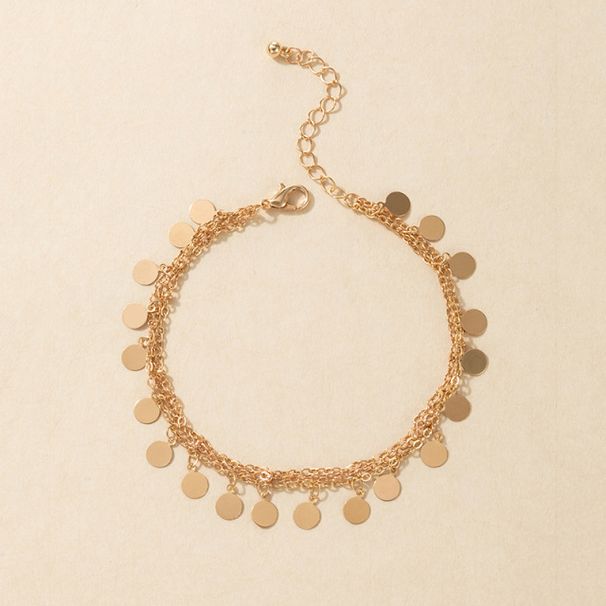 New Accessories Charming Gold Circle Fringe Multi layered Women's Bohemian Beach Feet Chain_voghion.com
