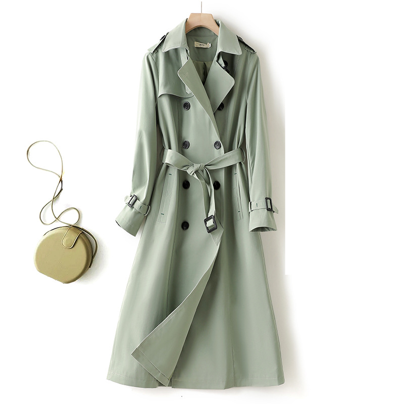 Abbigliamento donna Moda giacca a vento 2023 temperamento primaverile casual bavero in vita con cintura doppiopetto lungo cappotto donna 4495_voghion.com