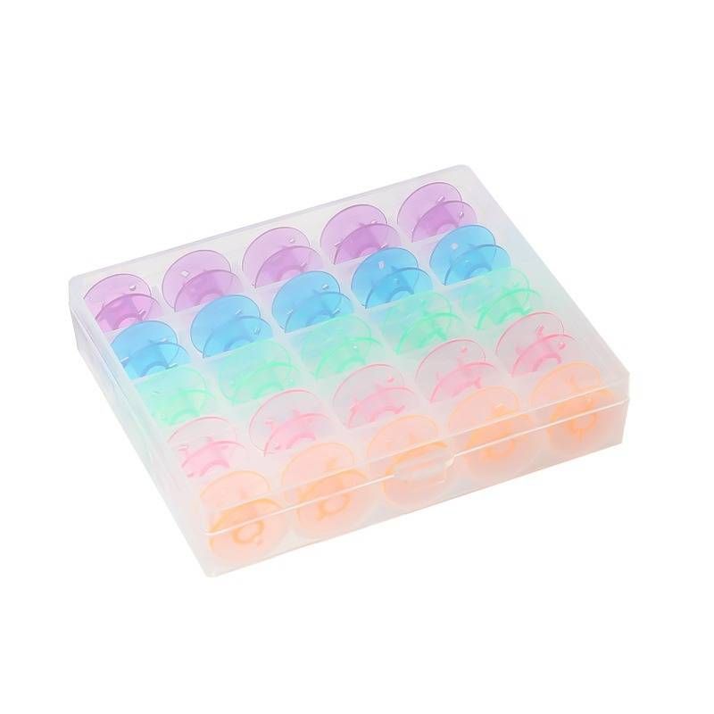 Multi-functional colorful box bobbins for electric sewing machines 2518P Bobbin Set of 25_voghion.com