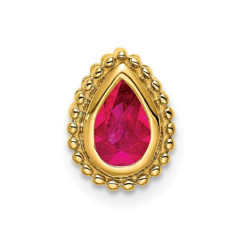 14k Pear Ruby Chain Slide_voghion.com