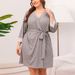 Spring and summer oversized women's home clothes, pajamas, long sleeved lace patchwork sleeves, colored cotton pull-up_voghion.com