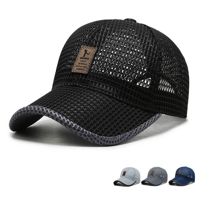 Summer Unisex Men Fishing Baseball Caps Women Breathable Mesh Snapback Black Casual Sport Hats Cap_voghion.com